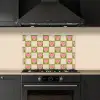 Olijfgroen - Hartjes - Patroon - Retro keuken achterwand spatscherm klein 900 -sfeer1