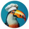 Tucan - Papegaai - Vogel - Koksmuts KitchenYeah - Keuken - Wandcirkel Forex klein -3d