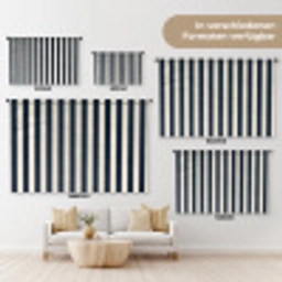 Verticale strepen - Blauw - Crème Wandkleed katoen klein 269 -tsfeer8_DE