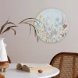 Weidebloemen - Illustratie - Kleurrijk Akoestische PET Vilt - Rond klein -sfeer3
