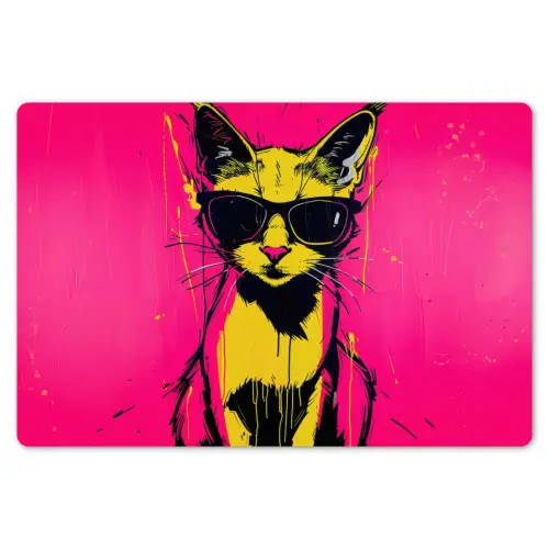 Kat - Art - Zonnebril - Roze Placemat vinyl groot -zzsfeer1_Kitchenyeah-website