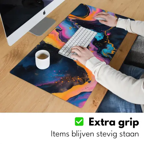 Modern - Marmer - Oranje Muismat XXL klein -sfeer3