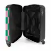 Squares - Groen/roze NBS - Handbagage koffer - Kinderen Unisex middel -binnenkant