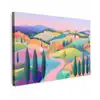 Landschap - Paars - Pastel - Huizen canvas 2cm klein -z3d