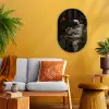 Café - Croissant - Koffie - Astronaut Wandcirkel Ovaal Forex klein -sfeer4