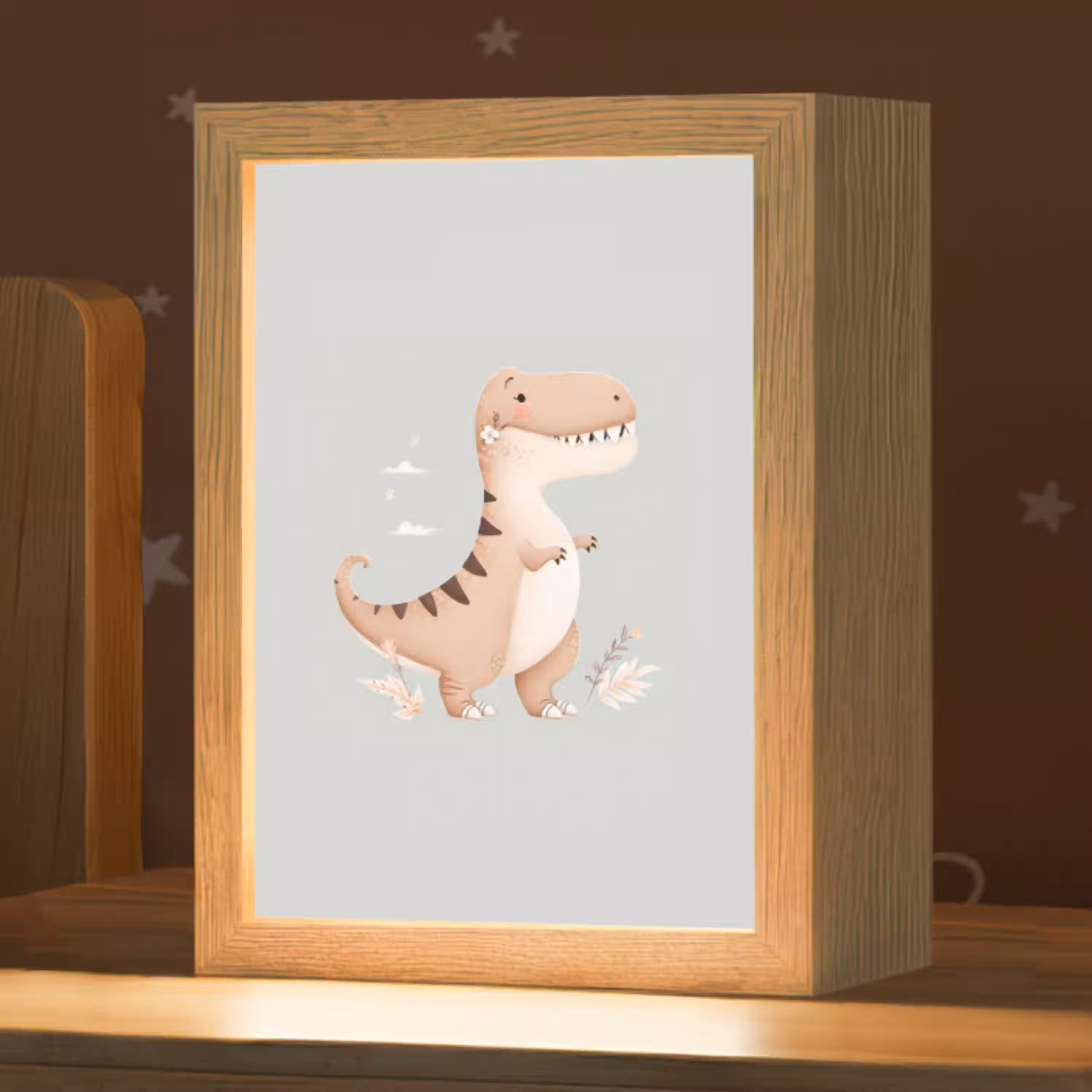 Dino  - Bloemen - Blauw Light Box met kabel klein -zzz_3d_website