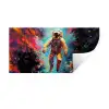 Astronaut - Graffiti - Ruimte - Neon Muursticker klein -3d