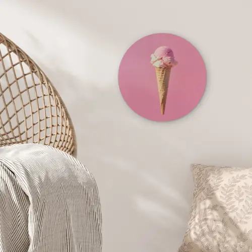 Hoorntje - Schepijs - Roze Akoestische PET Vilt - Rond klein -sfeer4