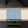 Organisch - Patroon - Blauw keuken achterwand spatscherm klein 900 -sfeer1