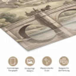 Dorp - Brug - Uitzicht - Groen poster papier klein -tcloseup_DE