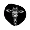 Giraffe - Portret - Dieren - Zwart - Wit Wandcirkel Organisch Forex 3mm klein -3d