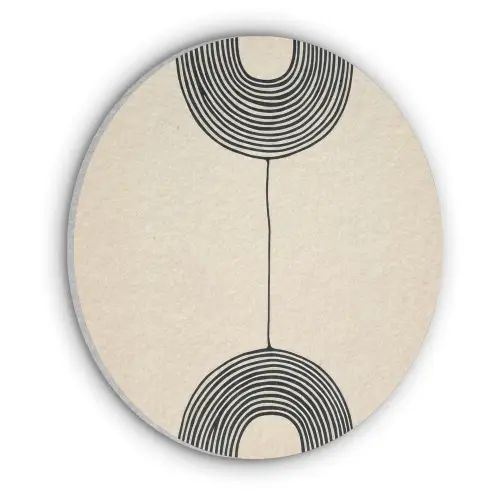 Geometrische bogen - Minimalistisch - Symmetrisch Akoestische PET Vilt - Rond klein -3d