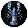 Kreeft - Delftsblauw - Schild - Stoer Wandcirkel plexiglas klein -3d