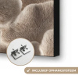 Waaiervorm - Beige - Vezel textuur Textielframe zwart klein 947 -USP_ophangsysteemNL