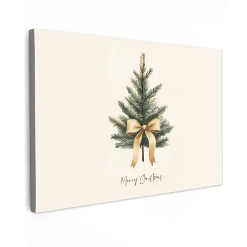 Kerstboom - Kerst - Merry Christmas - Beige canvas 2cm klein -z3d