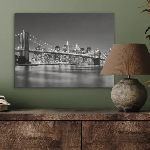 New York - Brug - Brooklyn - Zwart wit - Architectuur PET vilt klein -sfeer2