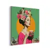 Retro - Vrouw - Stad - Zon aluminium wit klein -3d