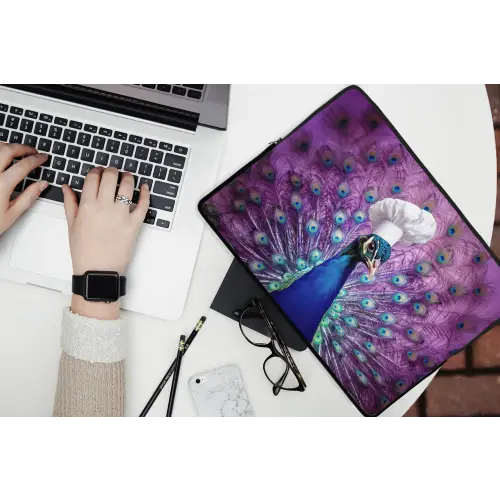 Pauw - Koksmuts - Cool - Paars laptophoes neopreen klein -bureau
