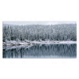 Bos - Reflectie - Meer - Winter - Serene Muismat XXL klein -3d_leeg