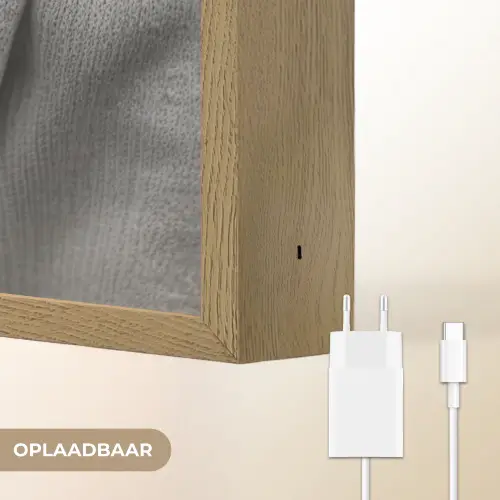 Tennisbal - Zwart - Wit Light Box met batterij (Wandlamp) middel -USP_websiteoplaadbaarNL