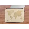 Wereldkaart - Realistisch - Beige laptophoes neopreen klein -tafel