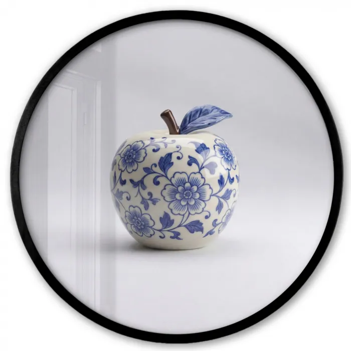 Appel - Blauw - Klassiek Fotolijst rond zonder passe partout klein -3d