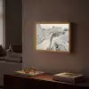Marmer - Goud - Grijs Light Box met batterij (Wandlamp) middel -sfeer1