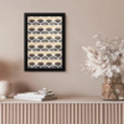 Waaier - Patroon - Zwart - Beige fotolijst zwart zonder passe partout klein 224 -sfeer5