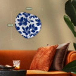 Floraal - Modern - Blauw Wandcirkel Organisch Forex 3mm klein 629 -sfeer3