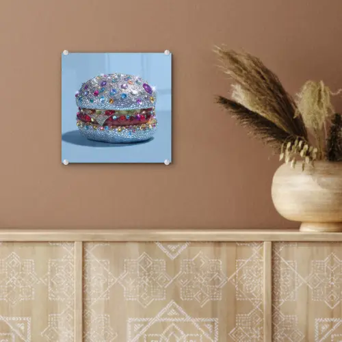 Glitters - Hamburger - Blauw plexiglas 5mm klein -sfeer5