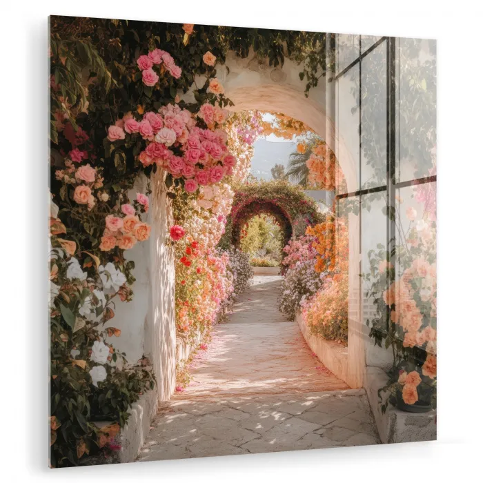 Doorkijk - Boog - Bloemen - Pastel plexiglas 5mm klein -zzzproduct_nieuw
