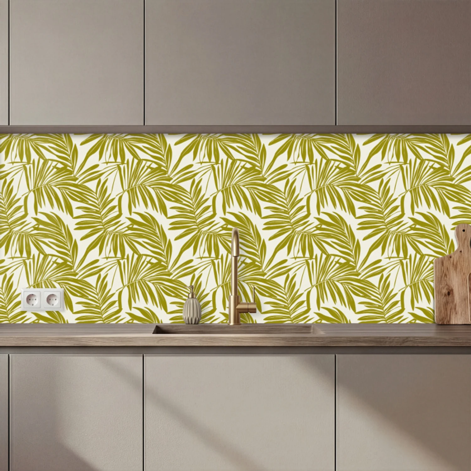 Palmblad - Patroon - Groen keuken achterwand 2 middel 871 zz_3dshopping