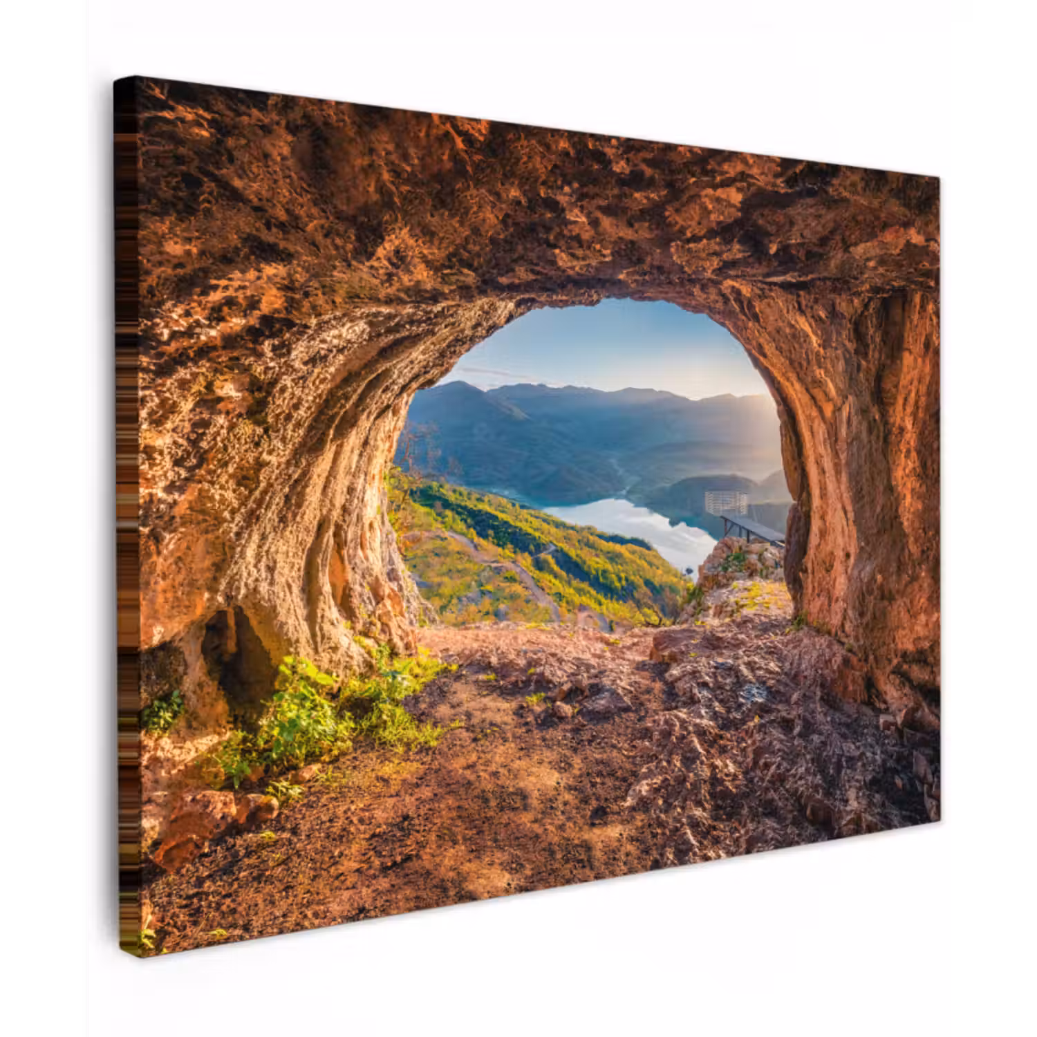 Canvas schilderij - Grot - Berg - Landschap - Natuur