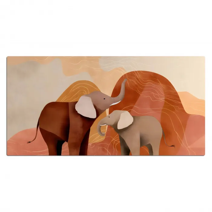 Olifanten - Oranje - Abstract Muismat XXL klein -3d_leeg