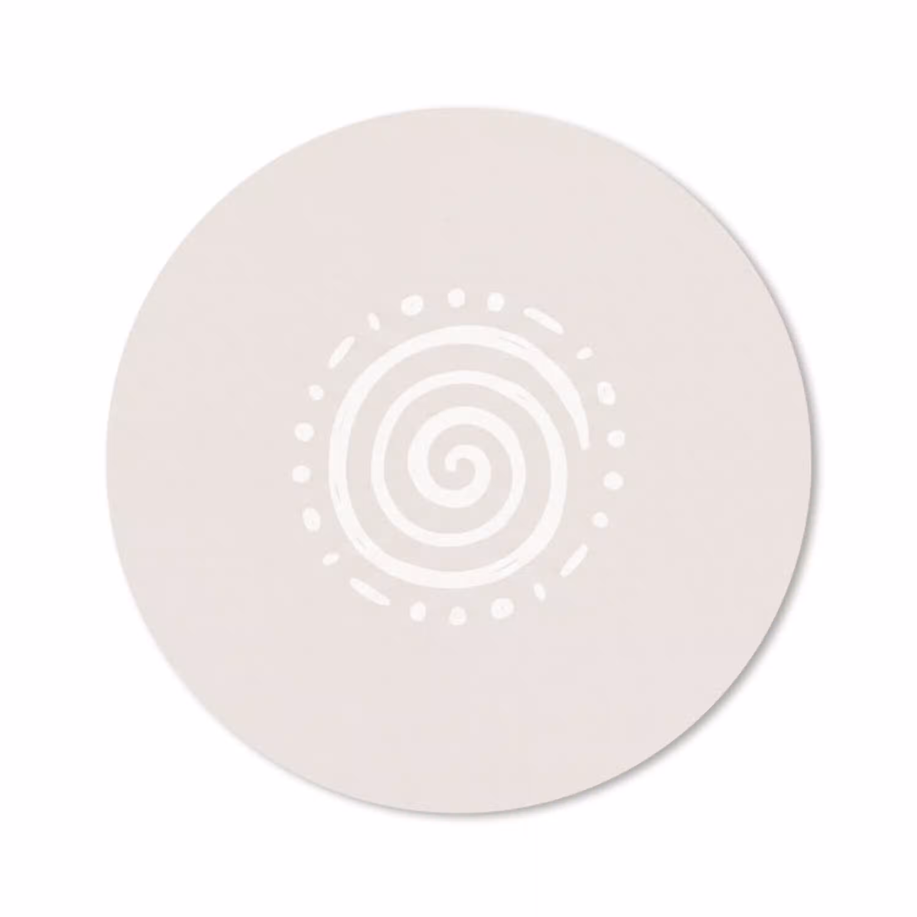 Symbool - Spiraal - Abstract - Minimalistisch - Beige Muismat rond klein -3d