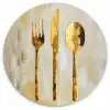Verf - Goud - Bestek KitchenYeah - Keuken - Wandcirkel Forex klein -3d
