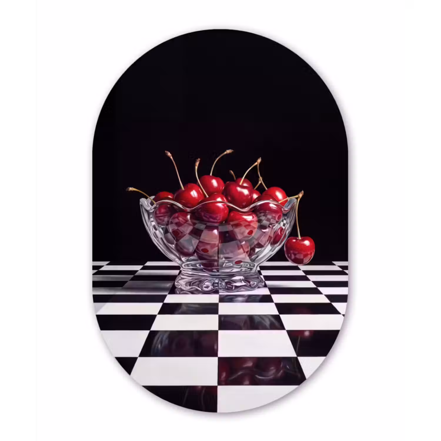 Muurovaal - Glas - Eten - Kersen - Rood
