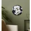 Bloemen - Wit - Abstract Wandcirkel kunststof plaat 5mm dik klein -sfeer3