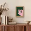 Donkergroen - Tekst - Schaduw - Grafisch Light Box met kabel (Tafellamp) klein -sfeer2