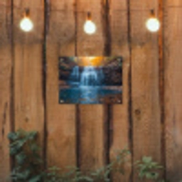 Herfstwaterval in het Bos tuinposter los doek klein -sfeer1
