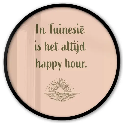 Tuin - Roze - Quote - Zon Fotolijst rond zonder passe partout klein -3d