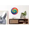 Regenboogkleuren - Tie dye - Wandcirkel aluminium klein -kantoor