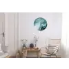 Edelstenen - Blauw - Natuur - Marmer - Abstract Wandcirkel aluminium klein -woonkamer