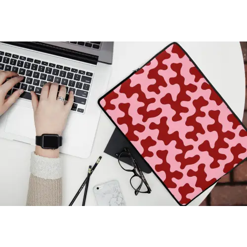 Modern - Abstract - Rood laptophoes neopreen klein 279 -bureau