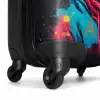 Vos met roze en blauwe jas en verfspetters NBS - Handbagage koffer - Unisex middel -wiel