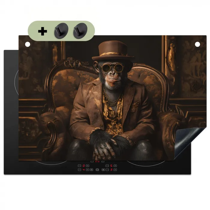 Chimpansee - Stoel - Pak - Bruin Inductie beschemer met haakjes klein -3d