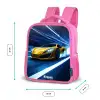 Gele sportwagen in lichttunnel van snelheid Kinderrugzak - Roze middel -productfoto_formaten