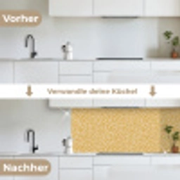 Takjes - Patroon - Oker keuken achterwand 2 middel 871 -voor-na_DE