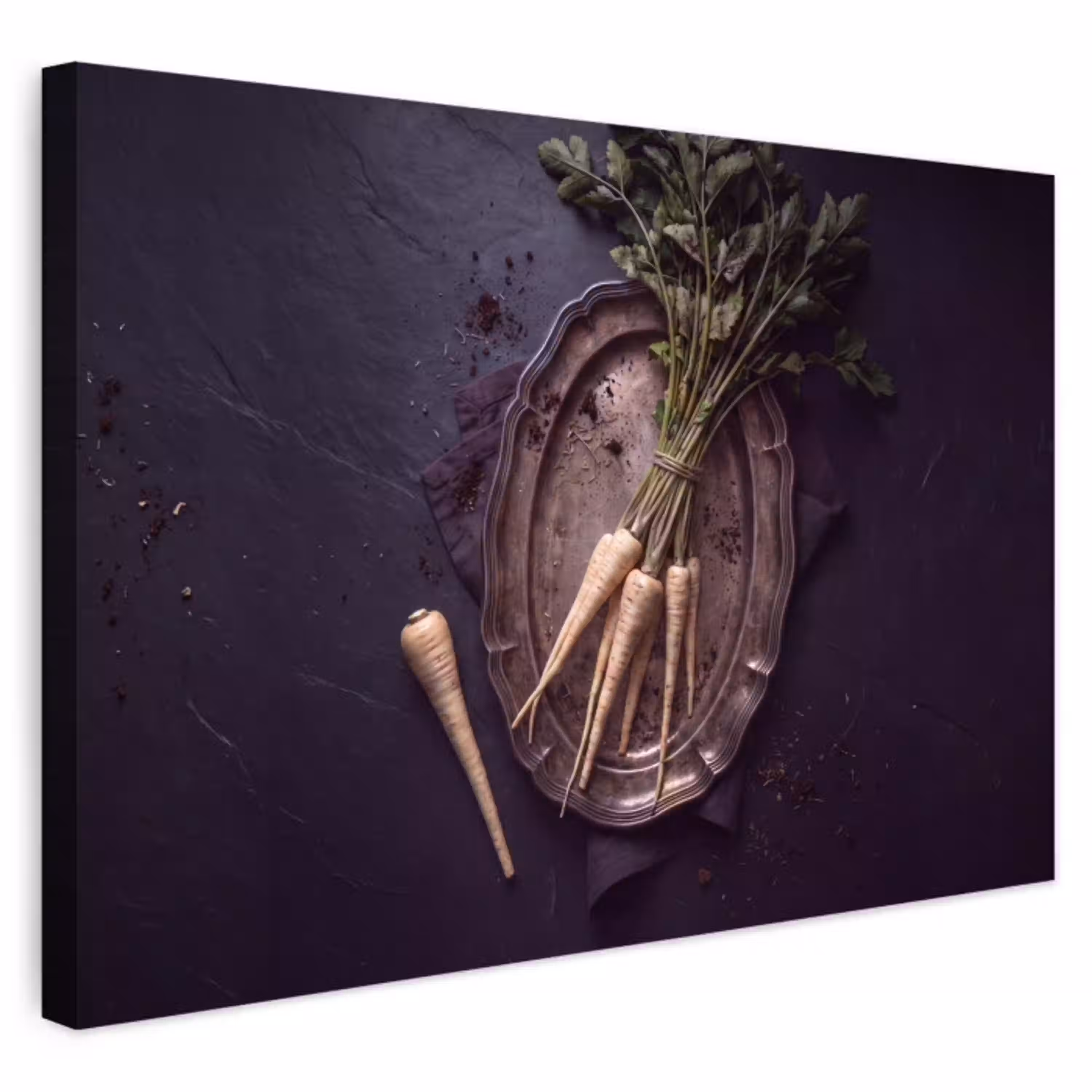Groenten - Still-leven - Donker Tuinposter op houten frame 2 cm dik klein -3d