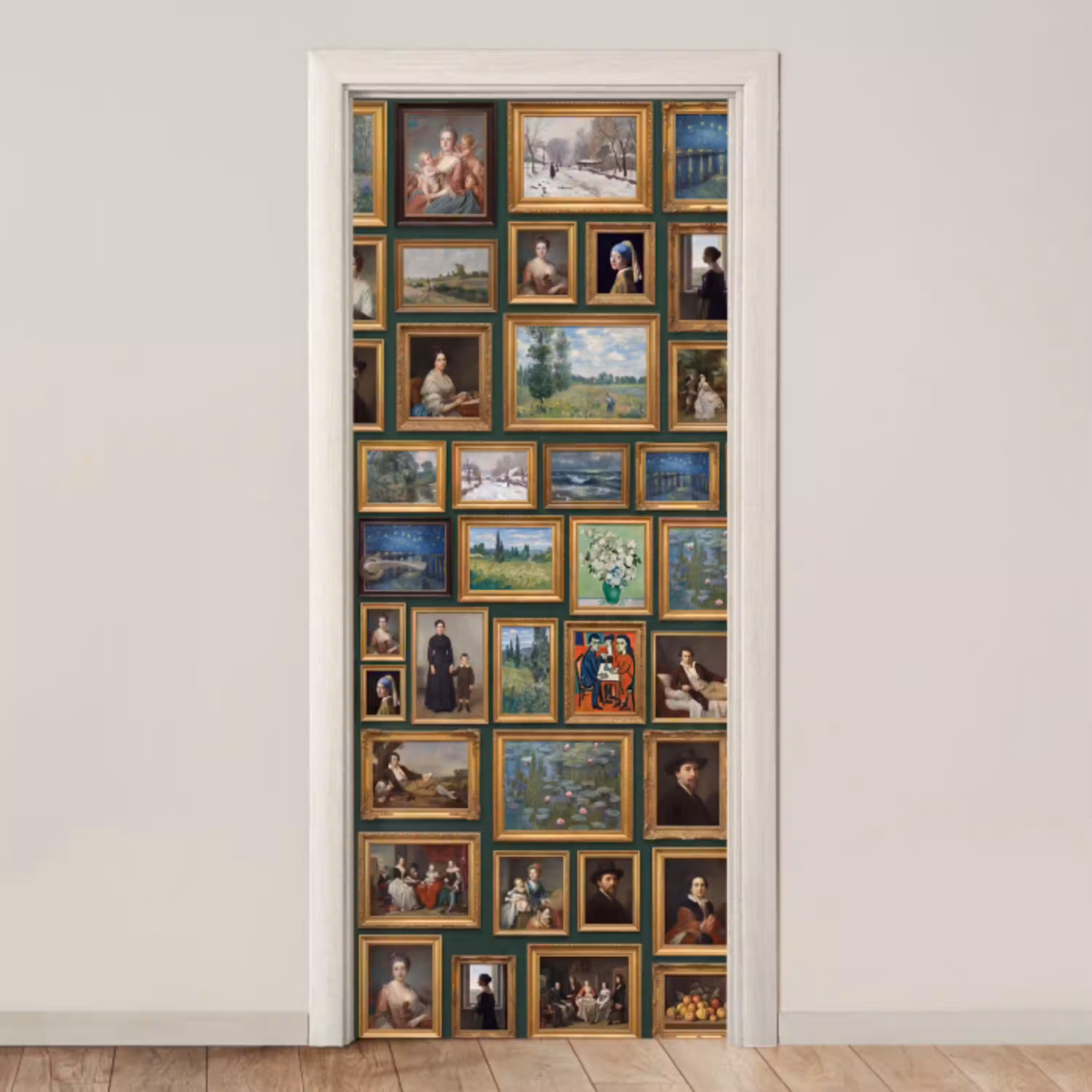 Kunst - Schilderijen - Collectie - Klassiek - Groen deurposter klein -3d_beige